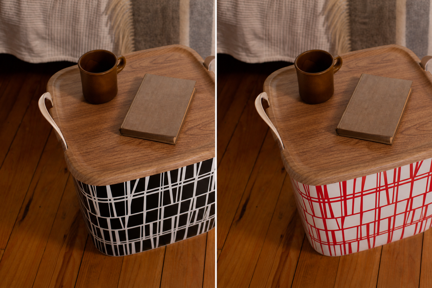 baquet Finlayson CORONNA BK1個 /WH×RD 1個＋専用フタ同色2個セット